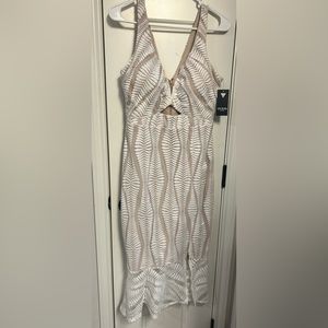 White boho midi dress